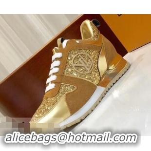 Best Quality Louis Vuitton Run Away Sneakers LV92212 Glitter Gold