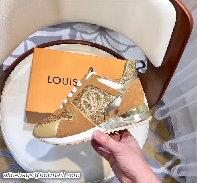 Best Quality Louis Vuitton Run Away Sneakers LV92212 Glitter Gold