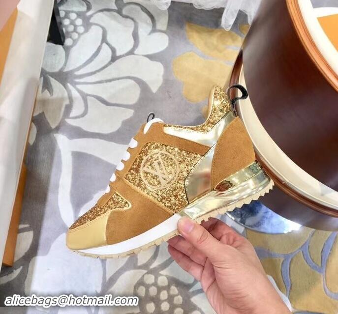 Best Quality Louis Vuitton Run Away Sneakers LV92212 Glitter Gold