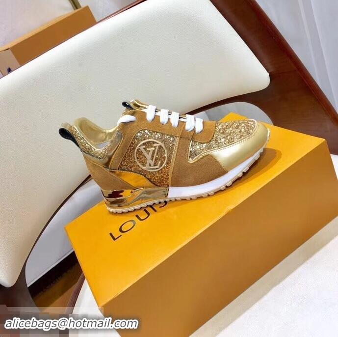 Best Quality Louis Vuitton Run Away Sneakers LV92212 Glitter Gold