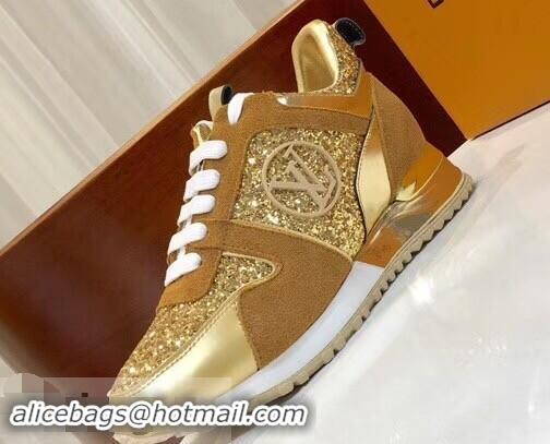 Best Quality Louis Vuitton Run Away Sneakers LV92212 Glitter Gold