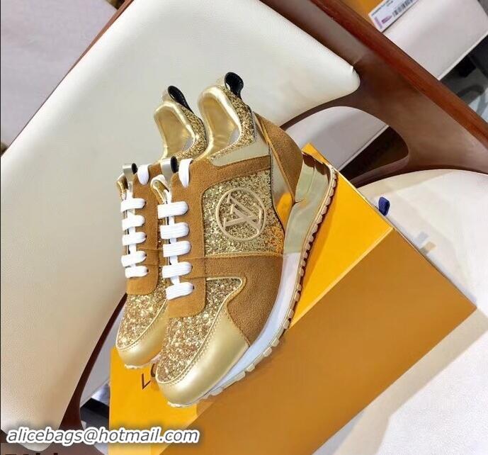 Best Quality Louis Vuitton Run Away Sneakers LV92212 Glitter Gold