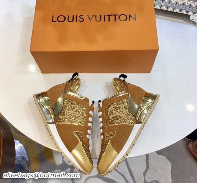 Best Quality Louis Vuitton Run Away Sneakers LV92212 Glitter Gold