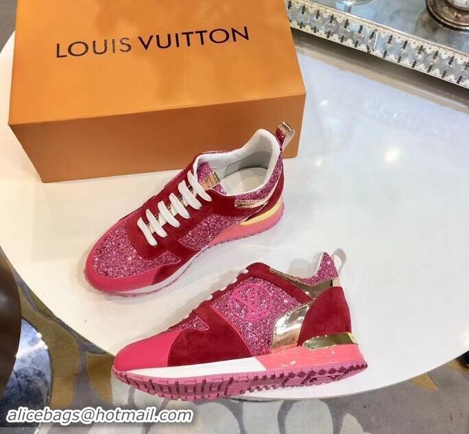 Fashion Discount Louis Vuitton Run Away Sneakers LV92212 Glitter Fuchsia