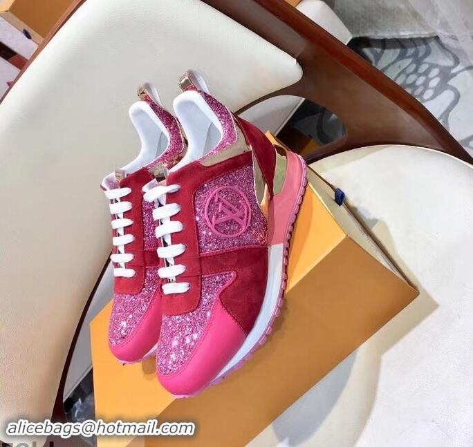 Fashion Discount Louis Vuitton Run Away Sneakers LV92212 Glitter Fuchsia