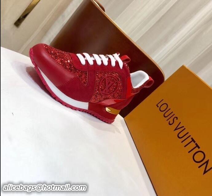 Traditional Discount Louis Vuitton Run Away Sneakers LV92212 Glitter Red