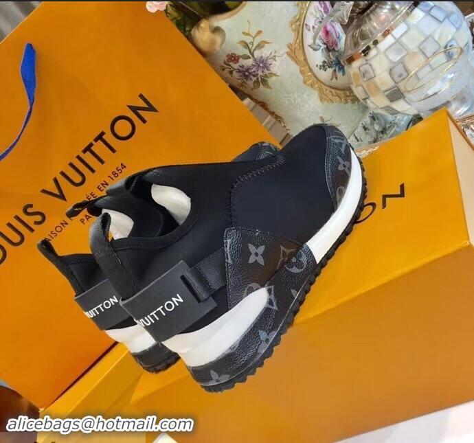 Replicas Louis Vuitton Run Away Sneakers LV92226 Letter Monogram Canvas/Black