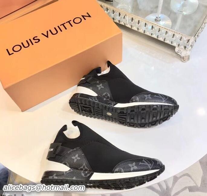 Replicas Louis Vuitton Run Away Sneakers LV92226 Letter Monogram Canvas/Black