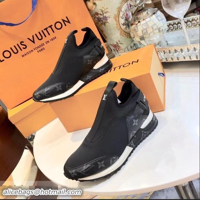 Replicas Louis Vuitton Run Away Sneakers LV92226 Letter Monogram Canvas/Black