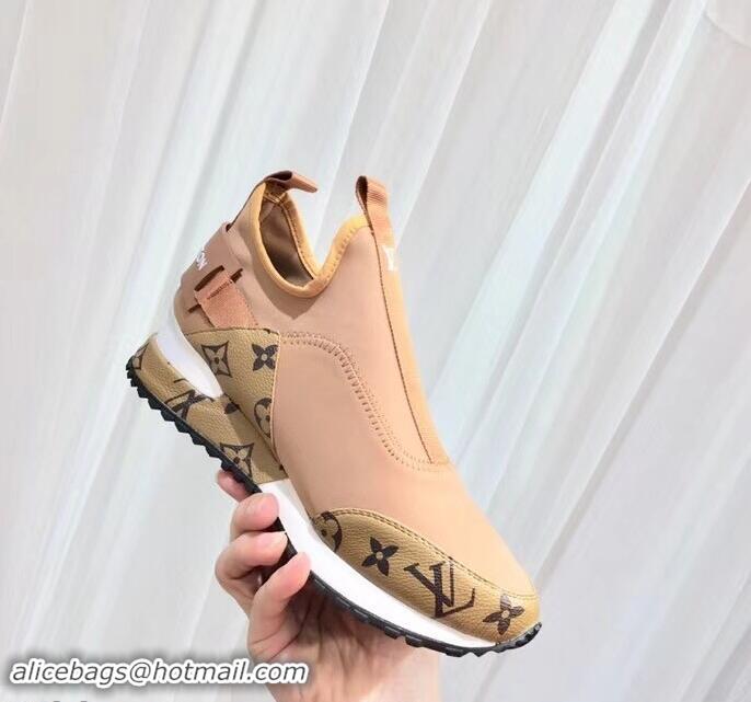 Discount Louis Vuitton Run Away Sneakers LV92226 Letter Monogram Canvas/Apricot