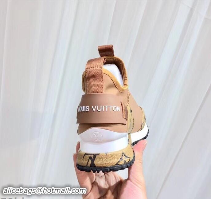 Discount Louis Vuitton Run Away Sneakers LV92226 Letter Monogram Canvas/Apricot