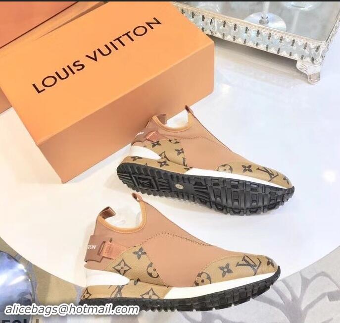 Discount Louis Vuitton Run Away Sneakers LV92226 Letter Monogram Canvas/Apricot