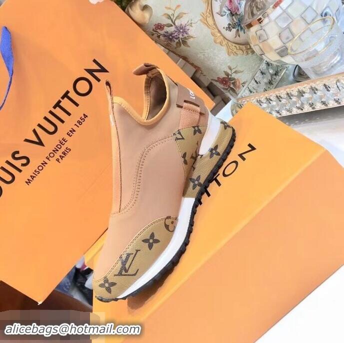 Discount Louis Vuitton Run Away Sneakers LV92226 Letter Monogram Canvas/Apricot