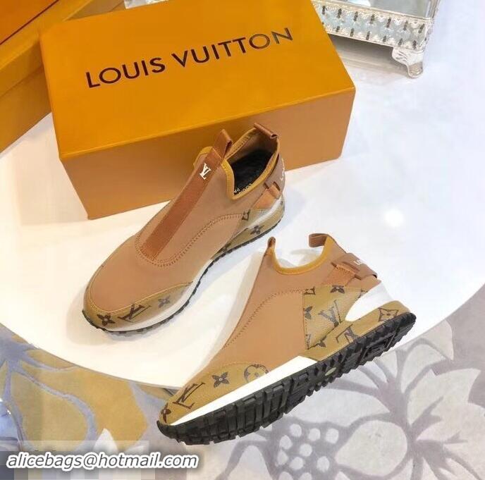 Discount Louis Vuitton Run Away Sneakers LV92226 Letter Monogram Canvas/Apricot