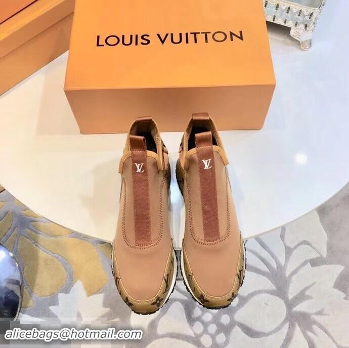 Discount Louis Vuitton Run Away Sneakers LV92226 Letter Monogram Canvas/Apricot