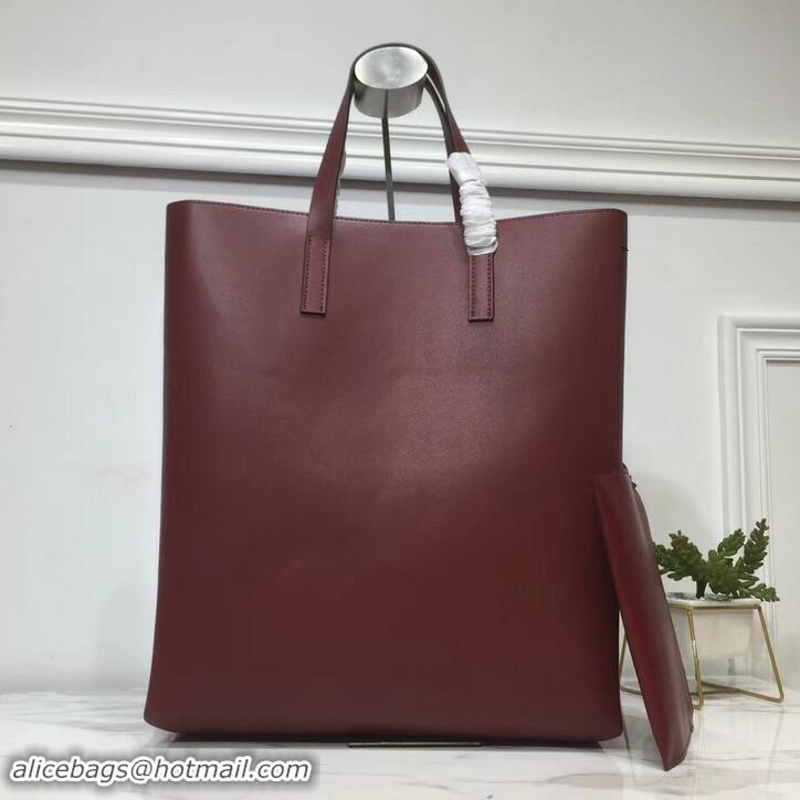 Top Quality Valentino Print N/S Long VRing Shopping Tote Bag 601438 Burgundy