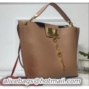 Discount Valentino VLOGO Escape Small Leather Hobo Bag 601442 Brown