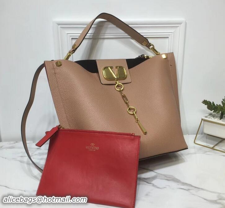 Discount Valentino VLOGO Escape Small Leather Hobo Bag 601442 Brown