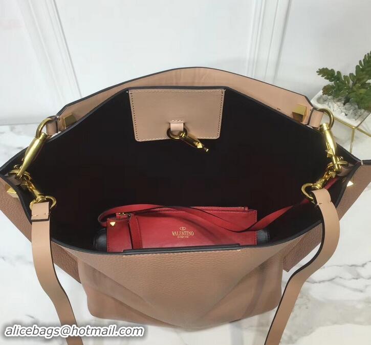 Discount Valentino VLOGO Escape Small Leather Hobo Bag 601442 Brown