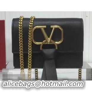 Sophisticated Valentino VRing Chain Shoulder Bag 601466 Black