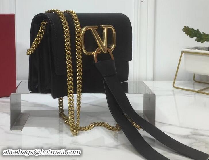 Sophisticated Valentino VRing Chain Shoulder Bag 601466 Black