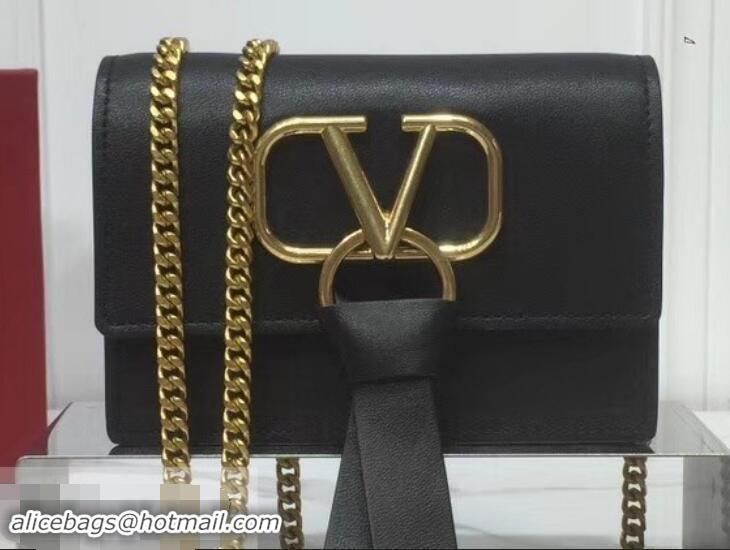 Sophisticated Valentino VRing Chain Shoulder Bag 601466 Black