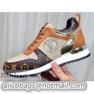 Hot Sell Louis Vuitton Run Away Sneakers LV92231 Monogram Canvas/Caramel/Gold