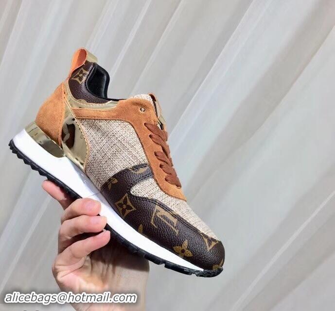 Hot Sell Louis Vuitton Run Away Sneakers LV92231 Monogram Canvas/Caramel/Gold