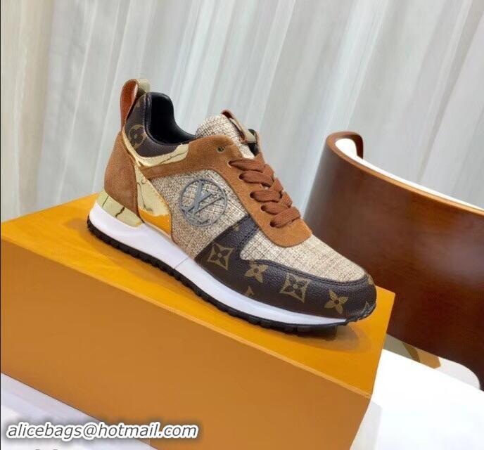 Hot Sell Louis Vuitton Run Away Sneakers LV92231 Monogram Canvas/Caramel/Gold