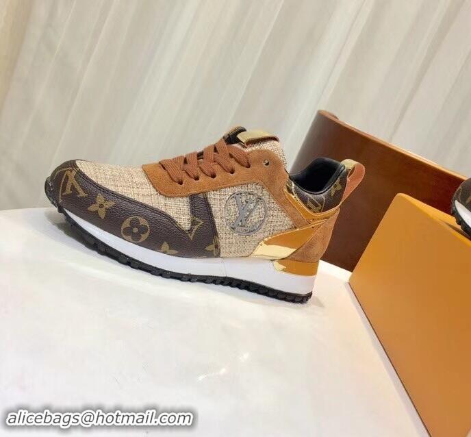 Hot Sell Louis Vuitton Run Away Sneakers LV92231 Monogram Canvas/Caramel/Gold