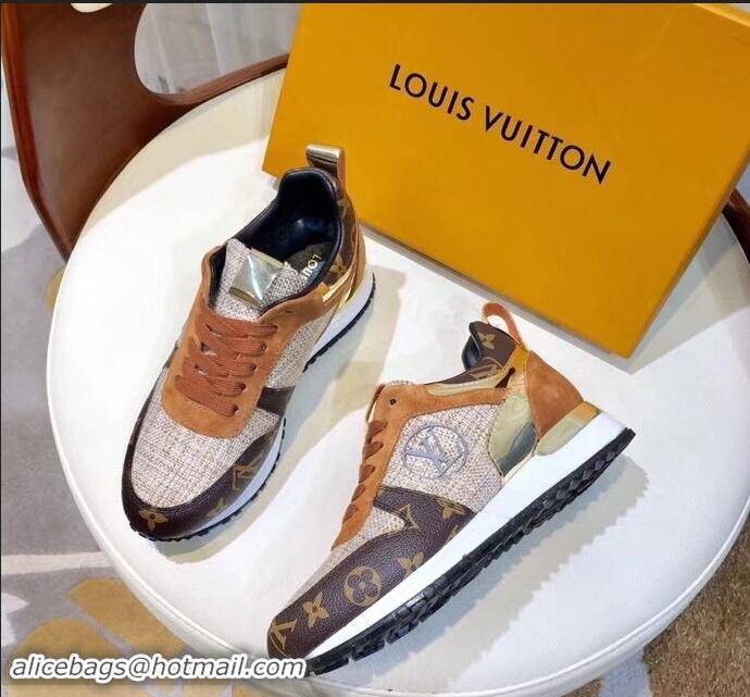 Hot Sell Louis Vuitton Run Away Sneakers LV92231 Monogram Canvas/Caramel/Gold