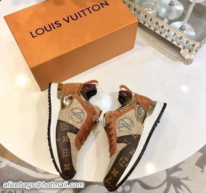 Hot Sell Louis Vuitton Run Away Sneakers LV92231 Monogram Canvas/Caramel/Gold