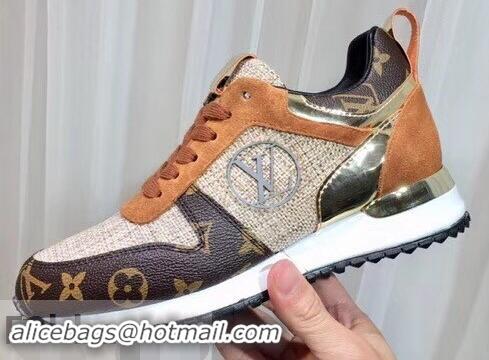 Hot Sell Louis Vuitton Run Away Sneakers LV92231 Monogram Canvas/Caramel/Gold