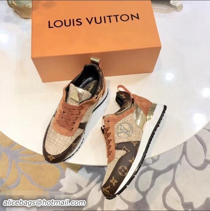 Hot Sell Louis Vuitton Run Away Sneakers LV92231 Monogram Canvas/Caramel/Gold