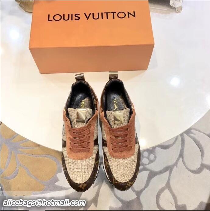 Hot Sell Louis Vuitton Run Away Sneakers LV92231 Monogram Canvas/Caramel/Gold