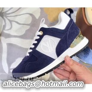 Discount Louis Vuitton Run Away Sneakers LV92237 Suede Blue