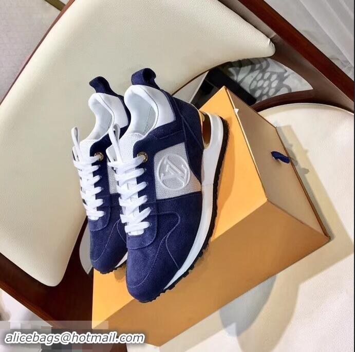 Discount Louis Vuitton Run Away Sneakers LV92237 Suede Blue