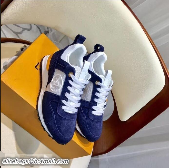 Discount Louis Vuitton Run Away Sneakers LV92237 Suede Blue