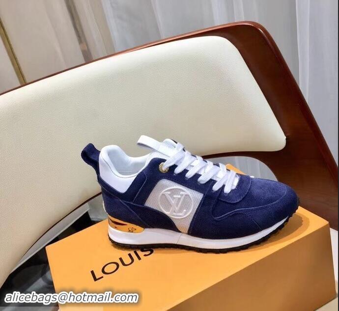 Discount Louis Vuitton Run Away Sneakers LV92237 Suede Blue