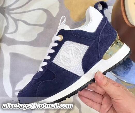 Discount Louis Vuitton Run Away Sneakers LV92237 Suede Blue