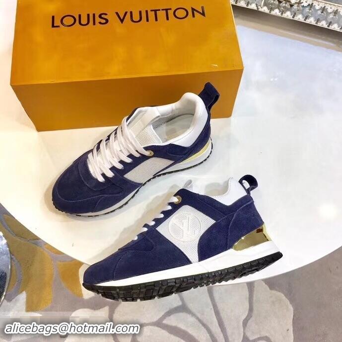 Discount Louis Vuitton Run Away Sneakers LV92237 Suede Blue