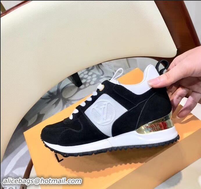 Shop Replica Louis Vuitton Run Away Sneakers LV92237 Suede Black