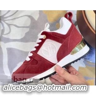 Modern Discount Louis Vuitton Run Away Sneakers LV92237 Suede Red