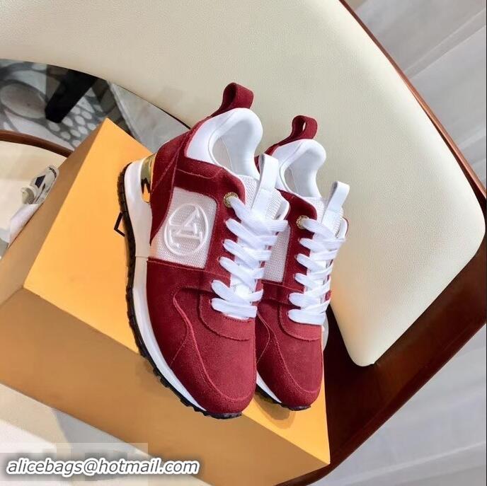 Modern Discount Louis Vuitton Run Away Sneakers LV92237 Suede Red