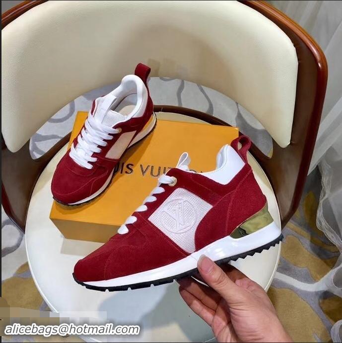 Modern Discount Louis Vuitton Run Away Sneakers LV92237 Suede Red