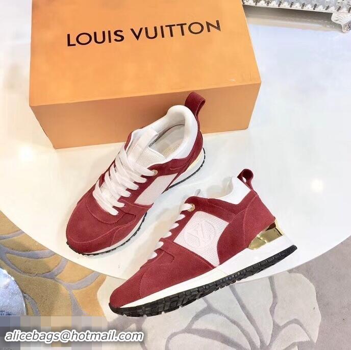 Modern Discount Louis Vuitton Run Away Sneakers LV92237 Suede Red