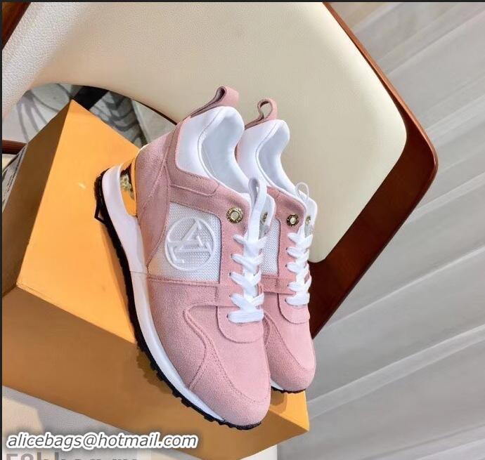 Promotional Louis Vuitton Run Away Sneakers LV92237 Suede Pink