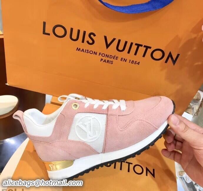 Promotional Louis Vuitton Run Away Sneakers LV92237 Suede Pink