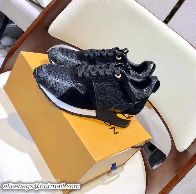 Fashion Fake Louis Vuitton Run Away Sneakers LV92242 Damier Graphite Canvas Black