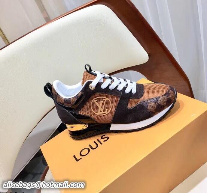 Classic Fake Louis Vuitton Run Away Sneakers LV92243 Damier Ebene Canvas Black